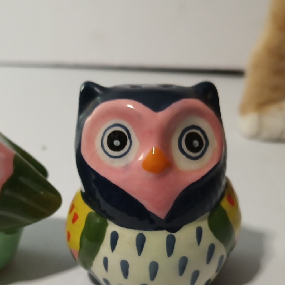 Source Unknown Colorful Owl Salt and Pepper Shakers - Picture 2 of 5
